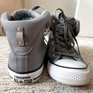Barely worn gray high top converse